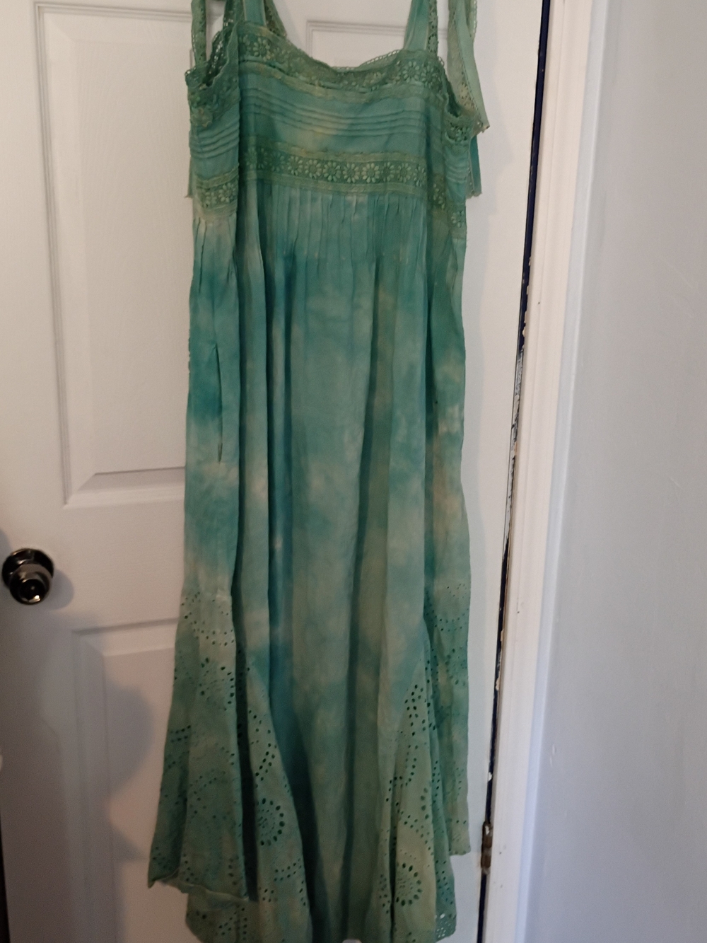 NWT A Rare Bird Miss Madam Seafoam Maxi Eyelet Dress S M - Picture 4 of 12